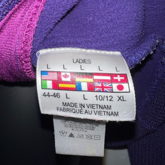 Spyder Core Sweater Purple Womens Sz L Full Zip, Zip Pockets, Heavy & Warm VGUC - Picture 8 of 8